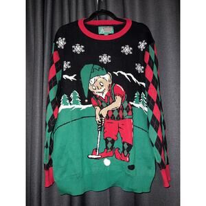 Ugly Christmas Sweater Xmas Size Large Golf